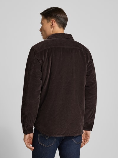 Lacoste Oversized overhemdjack in ribcordlook Donkerbruin - 5