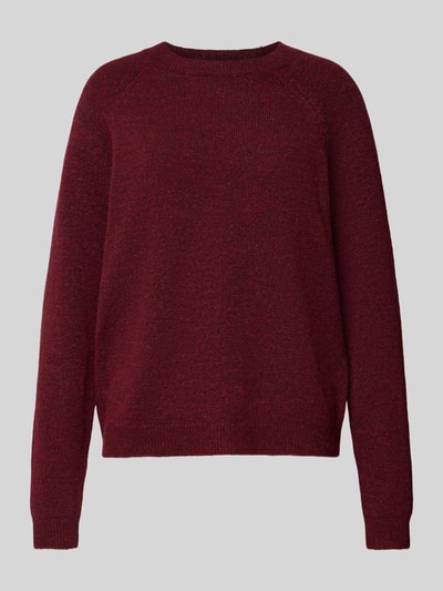 Pieces Regular fit coltrui met raglanmouwen, model 'JULIANA' Donkerrood - 2