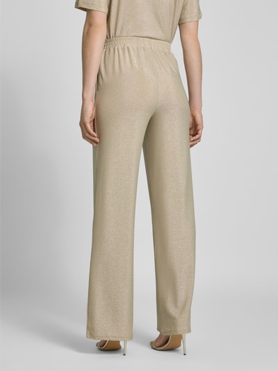 Oui Stoffen broek met elastische band Beige - 5