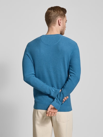 Tom Tailor Regular Fit Strickpullover aus reiner Baumwolle Blau 5