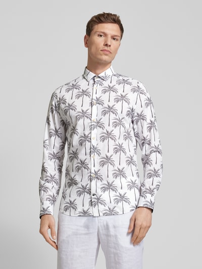 Colours & Sons Regular Fit Freizeithemd mit Kentkragen Modell 'PALMS' Weiss 4