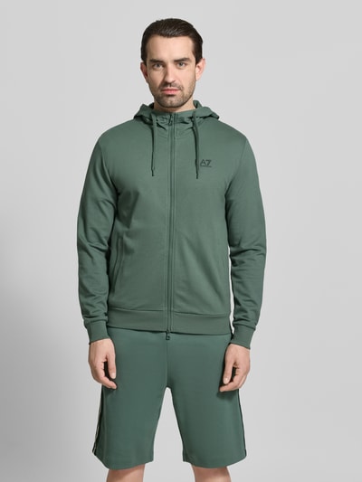EA7 Emporio Armani Slim Fit Sweatjacke mit Kapuze Gruen 4