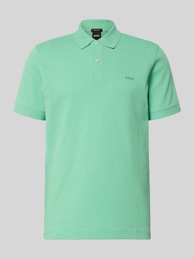 Produktfoto, Regular Fit Poloshirt aus reiner Baumwolle Modell 'PALLAS' von BOSS in Optik: Unifarben, Piqué-Struktur, Label-Stitching-Applikation.