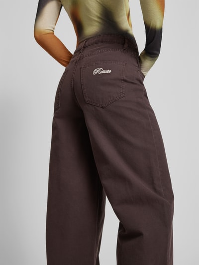 ROTATE Stoffhose mit 5-Pocket-Design Schoko 3