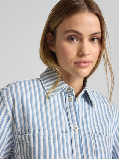 Jake*s Casual Regular Fit Hemdbluse mit 1/2-Arm Jeansblau 3