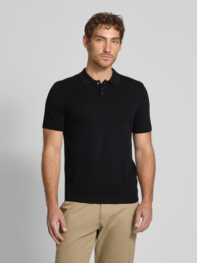 Drykorn Slim fit poloshirt met structuurmotief, model 'TRITON' Zwart - 4
