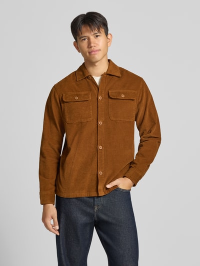 JACK & JONES Kurtka koszulowa o kroju regular fit z sztruksu model 'REGENT' Koniakowy 4