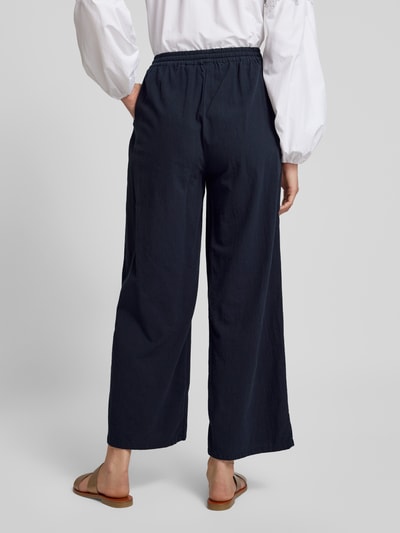 Soyaconcept Wide Leg Stoffhose mit Strukturmuster Modell 'CISSIE' Dunkelblau 5