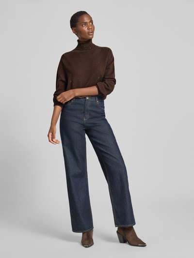 Liu Jo White Strickpullover mit Rollkragen Schoko 1