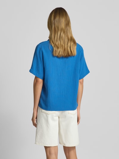 ECOALF Oversized blouseshirt met V-hals, model 'DENISALF' Koningsblauw - 5