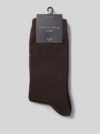 Christian Berg Men Socken mit Label-Detail Dunkelbraun 3