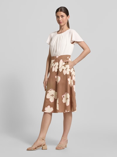 s.Oliver BLACK LABEL Ausgestelltes Kleid aus Baumwoll-Mix Mittelbraun 1