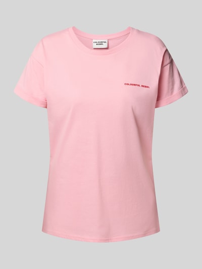 Colourful Rebel T-Shirt mit rückseitigem Motiv-Print Modell 'Flower Square' Rosa 2