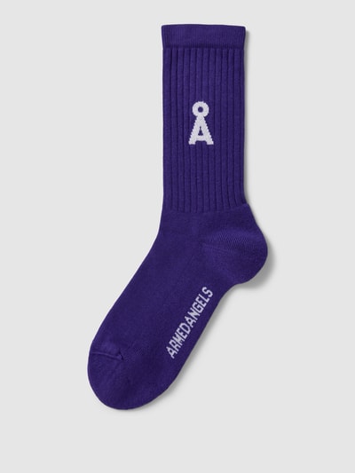 Armedangels Socken mit Label-Details Modell 'SAAMUS BOLD' Purple 1