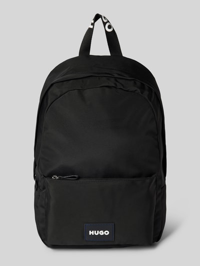 Hugo Blue Rucksack mit Label-Badge Modell 'Tadd' Black 2