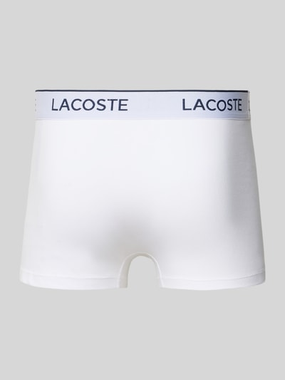 Produktfoto, Trunk aus Baumwoll-Mix im 3er-Pack von Lacoste aus weißem Stoff mit elastischem, weiß-blauem Bund, Herren Boxershorts von Lacoste