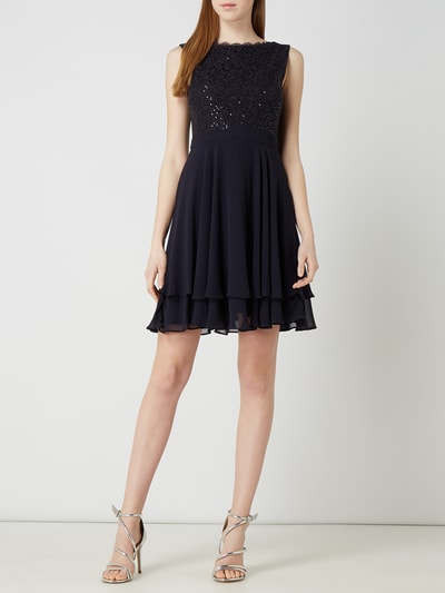 Jake*s Cocktail Cocktailkleid aus Spitze und Chiffon Marine Melange 1