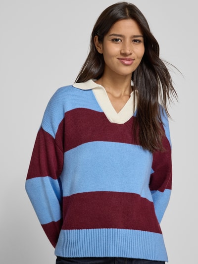 s.Oliver RED LABEL Sweter z dzianiny o kroju regular fit z mieszanki wiskozy Bordowy 3