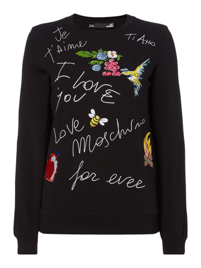 Love Moschino Sweatshirt mit Stickereien black online kaufen