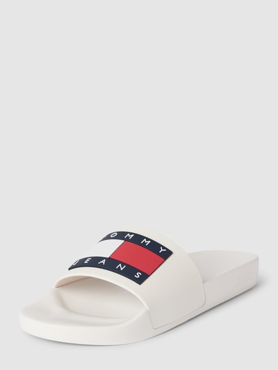 Tommy Hilfiger Slides mit Logo-Print Offwhite 1