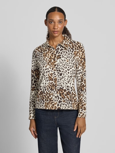 s.Oliver RED LABEL relaxed fit blouse met lange mouwen van katoenmix Offwhite - 4