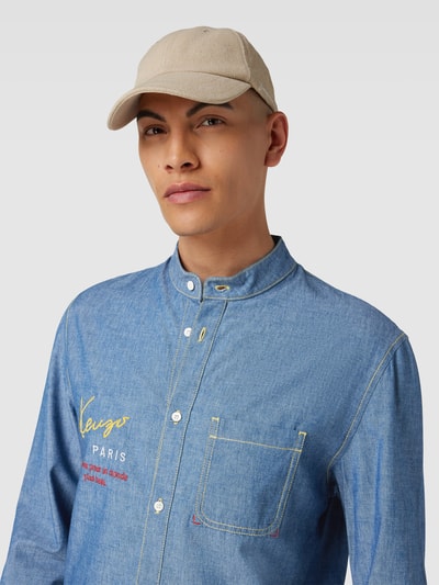 Kenzo Jeanshemd mit Maokragen Blau 3