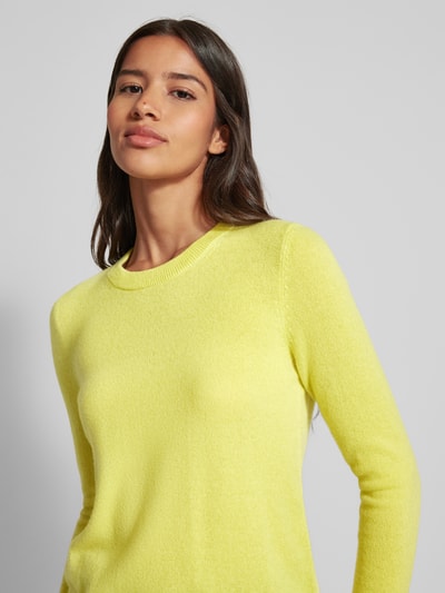 Christian Berg Woman Gebreide pullover met structuurmotief Lichtgeel - 3