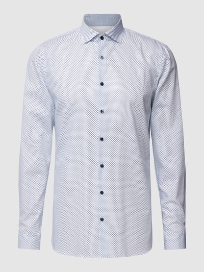 OLYMP No. Six Super slim fit zakelijk overhemd met all-over motief Bleu - 2