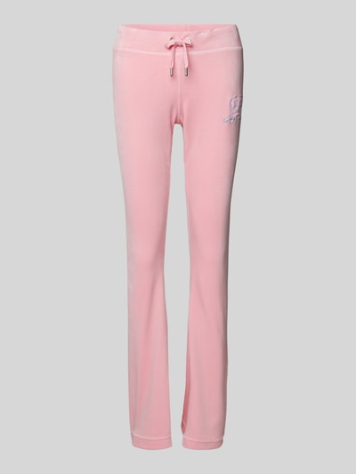 Juicy Couture Spodnie dresowe z wyhaftowanym logo Mocnoróżowy 2