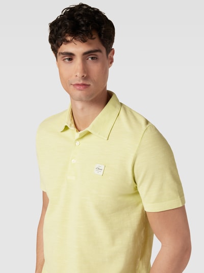 s.Oliver RED LABEL Poloshirt in gemêleerde look, model 'Washer' Lindegroen - 3