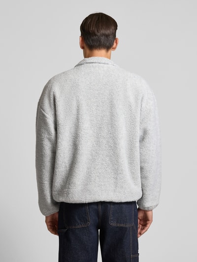 American Vintage Fleecejacke mit Stehkragen Modell 'HOKTOWN' Hellgrau 5