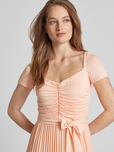 Guess Sukienka midi z marszczeniami model ‘VERONICA’ Jasnoróżowy 3