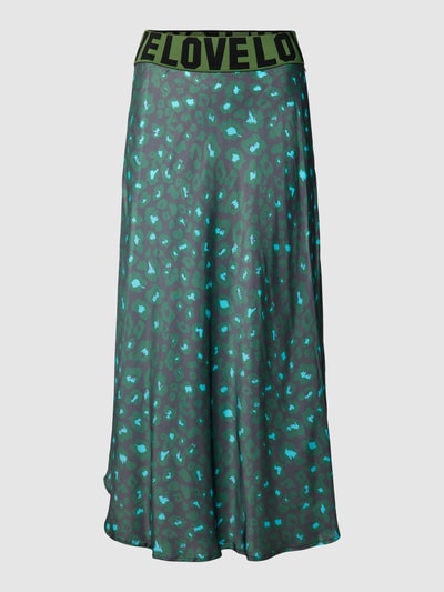 Delicate Love Midirok met all-over motief, model 'SARA' Groen - 2