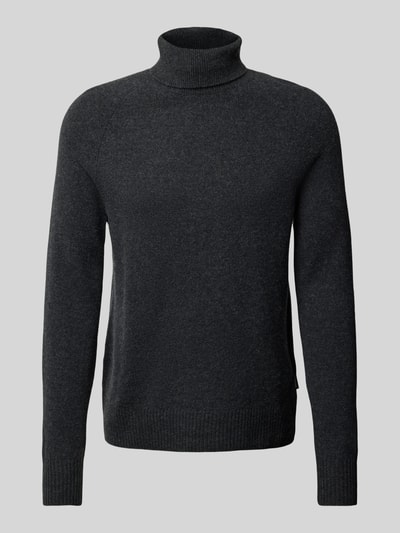 CK Calvin Klein Strickpullover aus Wolle mit Label-Detail Anthrazit 2