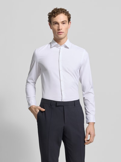 Jake*s Super Slim Fit Business-Hemd mit Knopfleiste Weiss 4