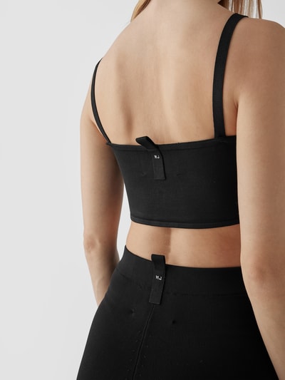 Marc Jacobs Crop Top mit Label-Stitching Schwarz 6