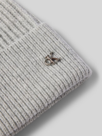 CK Calvin Klein Beanie van lamswolmix met labelapplicatie Lichtgrijs - 2