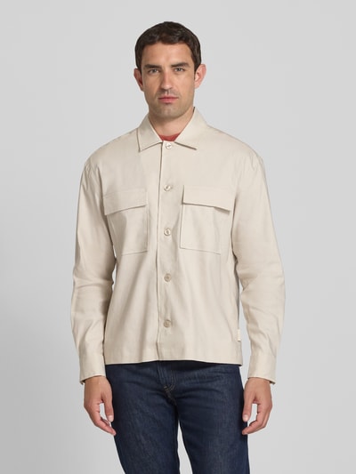 CK Calvin Klein Regular fit overhemdjack met borstzakken Beige - 4