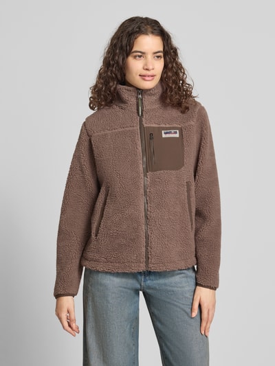 Superdry Fleecejacke mit Reißverschluss Modell 'Heritage' Taupe 4