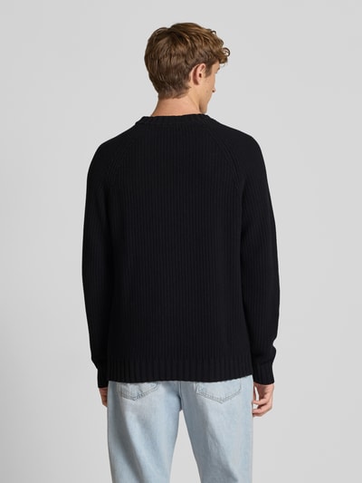 Hugo Blue Regular Fit Strickpullover aus reiner Baumwolle Modell 'SONNEE' Black 5