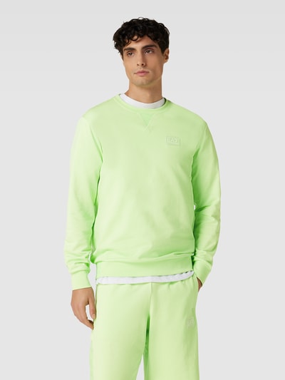 EA7 Emporio Armani Sweatshirt mit Label-Applikation Neon Gruen 4