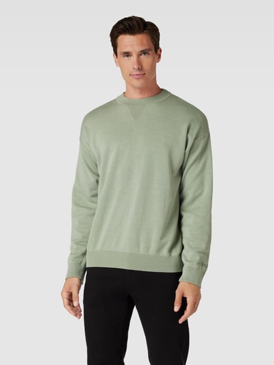 HUGO Gebreide pullover met ronde hals, model 'Swart' Mintgroen - 4