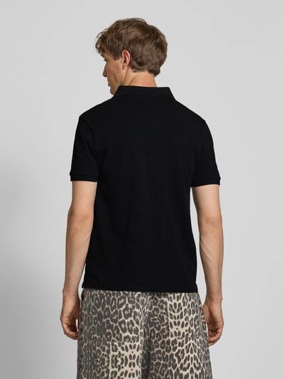 REVIEW Regular Fit Poloshirt mit Label-Stitching Black 5
