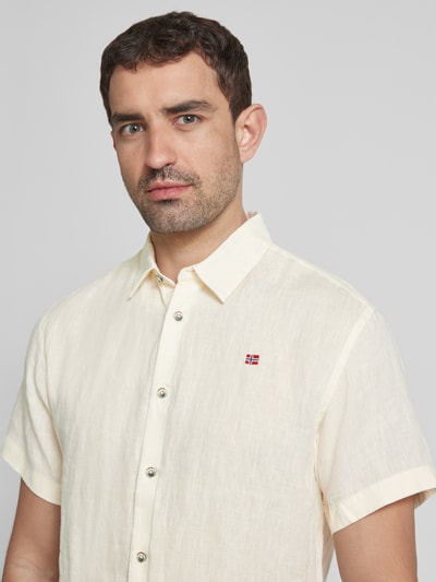 Napapijri Regular Fit Freizeithemd aus reinem Leinen Weiss 3