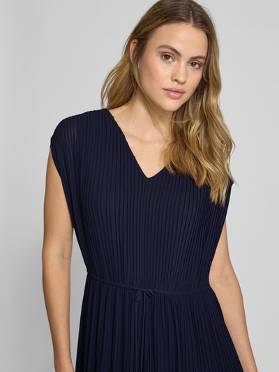 comma Midikleid mit Plisseefalten Marine 3