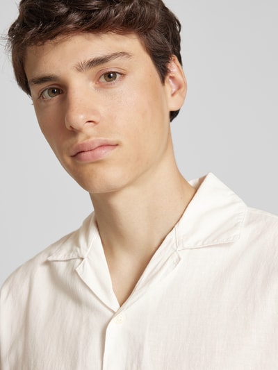 Jack & Jones Regular Fit Freizeithemd aus Baumwoll-Leinen-Mix Modell 'BREEZE' Weiss 3