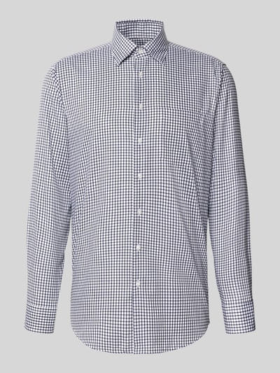 SEIDENSTICKER REGULAR FIT Regular fit zakelijk overhemd met kentkraag en borstzak Marineblauw - 2