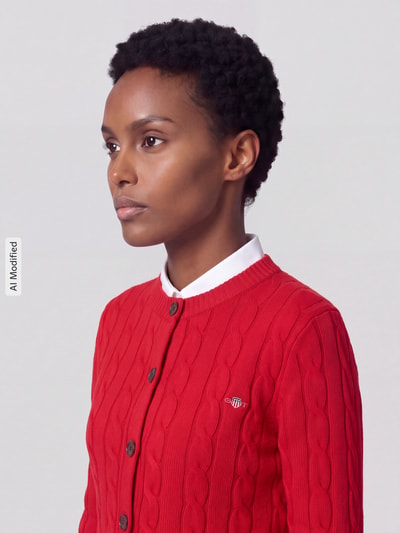 GANT Strickjacke aus Wolle mit Logo-Detail Rot 3