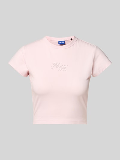 Hugo Blue T-Shirt mit Strasssteinbesatz Modell 'Dome' Rosa 1