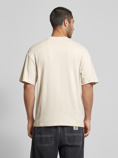 Jack & Jones T-shirt met geribde ronde hals, model 'BRADLEY' Offwhite - 5
